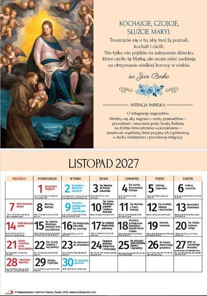 Kalendarz Ave Maria 2027, А4, польською мовою 1370012706 фото
